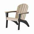 Fauteuil de jardin Adirondack 82 x 78 x 96 cm en plastique beige et métal noir avec accoudoirs