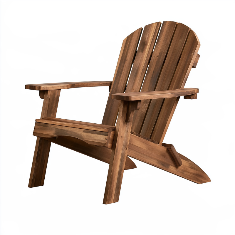 Fauteuil Adirondack 83 x 90 x 98 cm en bois marron pour extérieur dossier incliné