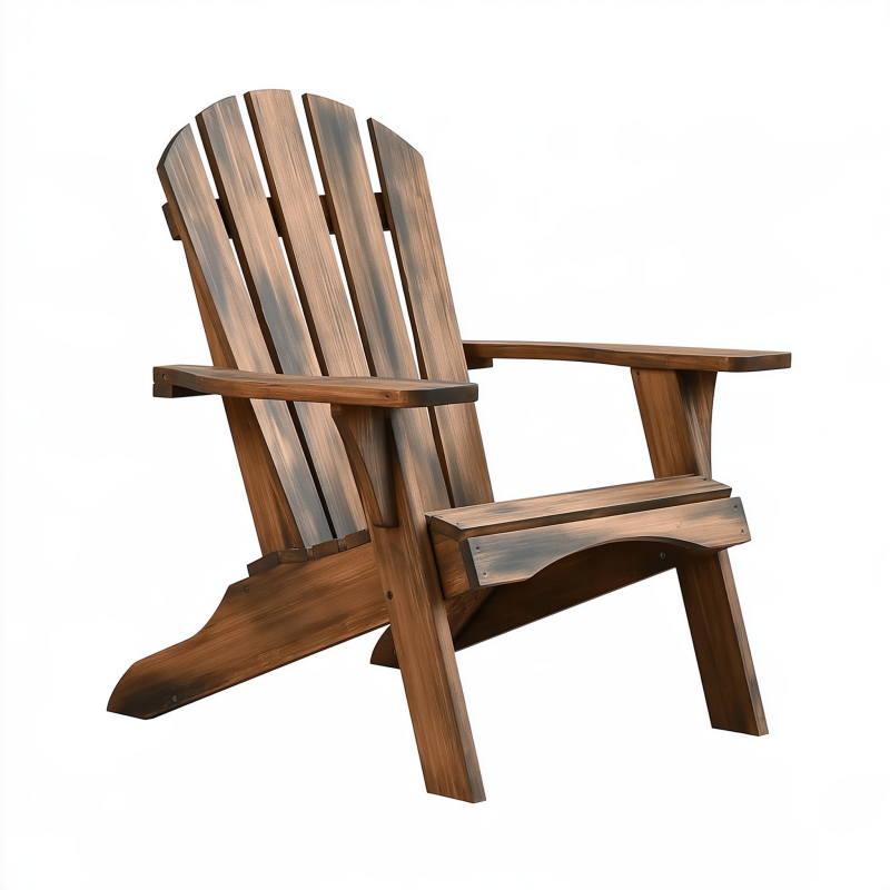 Fauteuil de jardin 80 x 75 x 95 cm en bois marron et gris style Adirondack
