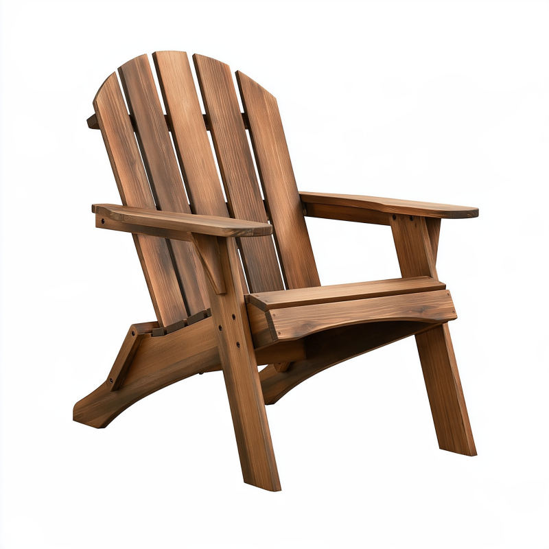 Fauteuil Adirondack 85 x 78 x 98 cm en bois brun pour extérieur - dossier incliné