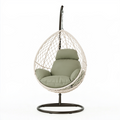 Fauteuil suspendu 105 x 105 x 195 cm en métal et corde blanc vert style bohème
